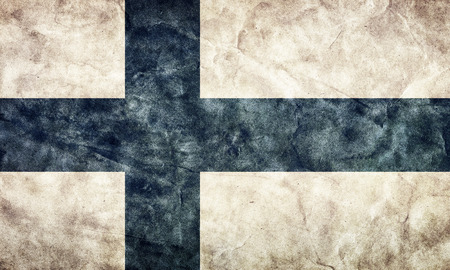 Finland grunge flag. Vintage, retro style. High resolution, hd quality. Item from my grunge flags collection.の写真素材
