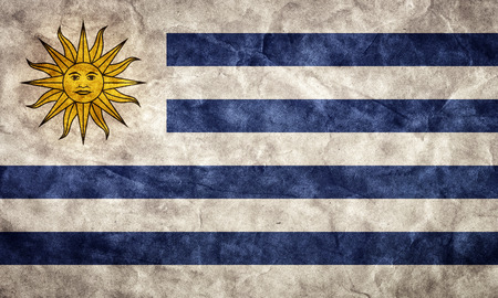 Uruguay grunge flag. Vintage, retro style. High resolution, hd quality. Item from my grunge flags collection.の写真素材