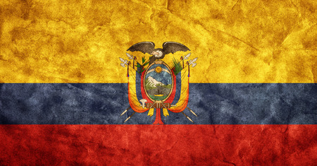 Ecuador grunge flag. Vintage, retro style. High resolution, hd quality. Item from my grunge flags collection.の写真素材