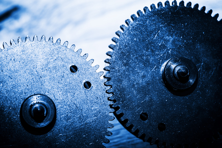 Grunge gear, cog wheels. Concept of industrial, science, machine, technology.の写真素材