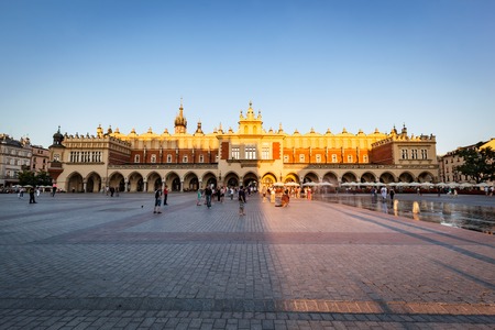 CRACOW, POLAND - June 29, 2016: The Cloth Hall, Polish Sukiennice in sunshine.のeditorial素材