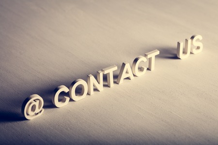 CONTACT US text made from white letters on light background. Support center, customer service, consumer help.の写真素材
