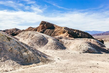 Death Valley badland landscape panorama. California, USAの写真素材