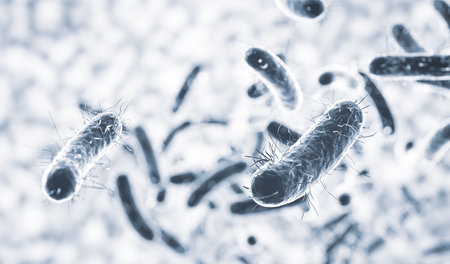 Bacteria microscopic view. 3D illustration