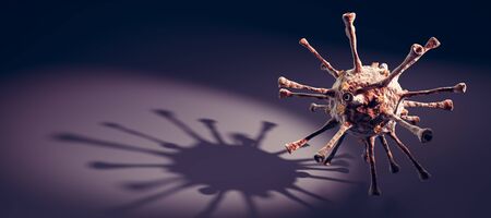 Fear of Coronavirus COVID-19 concept. Corona virus causing pandemic. 3D illustrationの写真素材