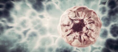 Coronavirus COVID-19. Corona virus causing pandemic. 3D illustrationの写真素材