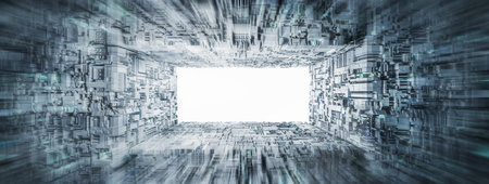 Modern technology background, frame composition with white space inside, circuit board like pattern....