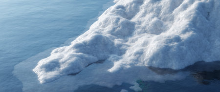 Melting iceberg on the ocean. Global warming and climate change concepts