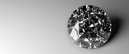 Brilliant cut diamond, precious gem jewelry. 3D illustrationの写真素材