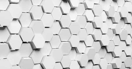 Hexagon pattern background. Modern technology and network concept 3D illustration