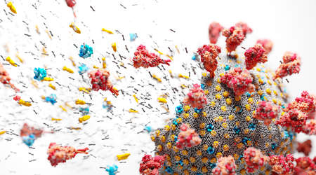 Destroying virus cell.の写真素材