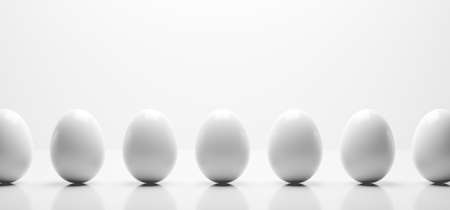 Elegant shiny white Easter eggs. Modern decoration, greeting cardの写真素材