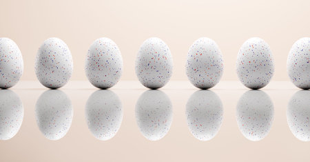 Easter eggs with colorful spotted pattern. Elegant decoration, greeting card