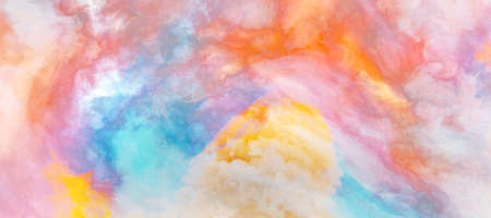 Abstract watercolor art painting. Colorful creative background with color flowの写真素材