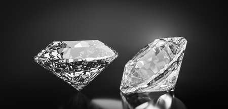 Perfect diamond precious gem jewelry. 3D illustrationの写真素材