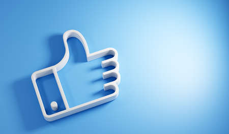 Ok like social media hand icon symbol. 3D renderの写真素材