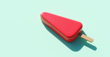 Strawberry popsicle background. Fruity ice pop, ice cream treat