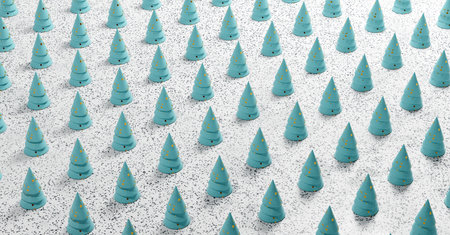 Christmas tree modern decoration greeting card background. 3D illustration