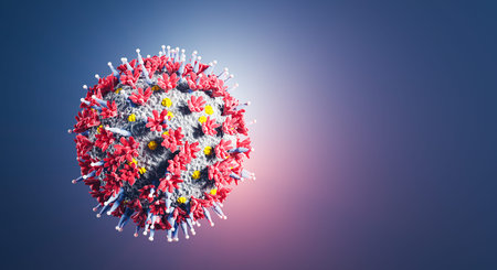Coronavirus Covid-19 omicron mutation. Covid pandemic, 3d illustration