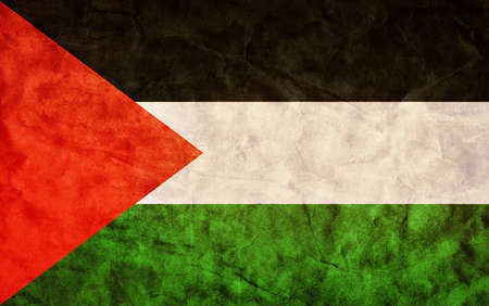 Palestine flag on grunge vintage canvas. Palestinianの写真素材