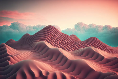 Surreal dune landscape, abstract generative AI.の素材