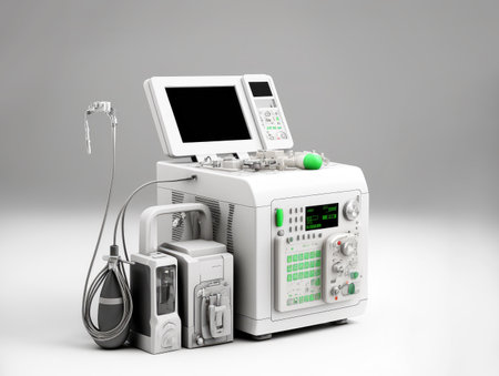 Abstract medical equipment on white. Generative AI.の素材