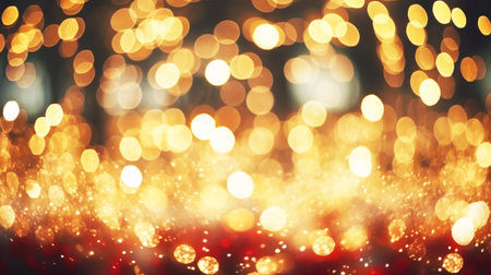 Christmas glitter lights bokeh background, perfect for greeting card.の素材