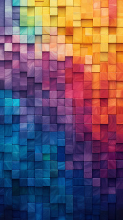 Cubic art vertical background in mixed colors.の素材