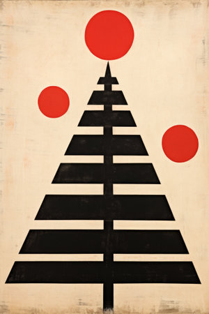 Geometric simple Christmas tree. Minimalist design.の素材