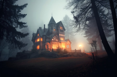 Old mansion, a horror nightmare house.の素材