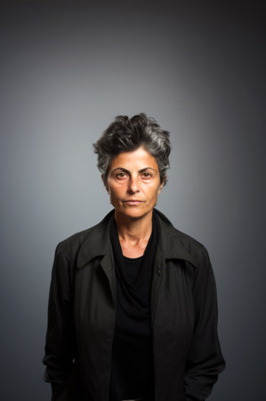 Middle-aged hispanic woman portrait.の素材