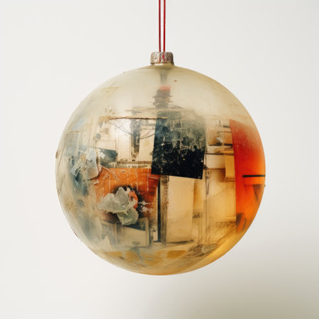 Christmas bauble in grunge urban style.の素材
