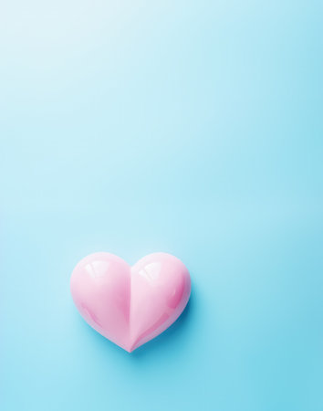 Pastel pink heart, delicate soft design greeting card for Valentines Day and love celebration.の素材