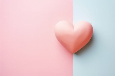 A greeting card for Valentine's Day and love celebrations, featuring a pastel heart with a delicate soft design.の素材