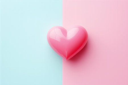 Pastel pink heart, delicate soft design greeting card for Valentines Day and love celebration.の素材