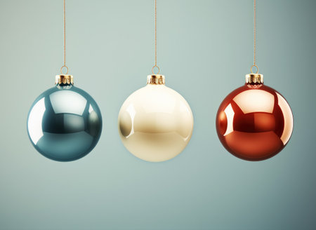 Christmas baubles elegant minimalist design with copy-space.の素材