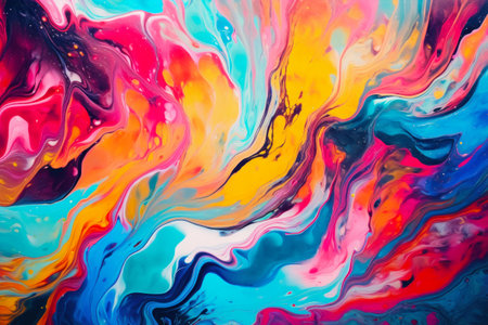 Abstract mixed colors paint flow background.の素材