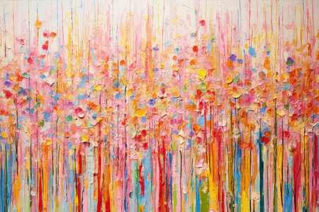 Drip painting with mixed paint colors.の素材