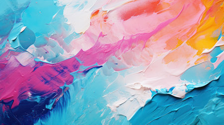 Oil paint with mixed colors abstract painting banner background.の素材