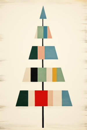 Geometric simple Christmas tree. Minimalist design.の素材