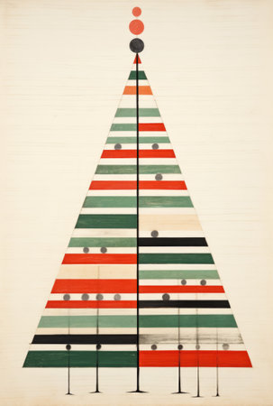 Geometrical simple Christmas tree. Minimalist design.の素材