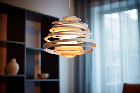modern designer lamp in sophisticated interior.の素材