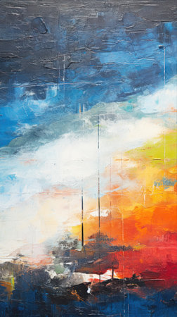 Grunge vertical wall background with stains and splashes of paint.の素材