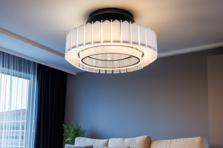 elegant lamp in contemporary apartment living room.の素材