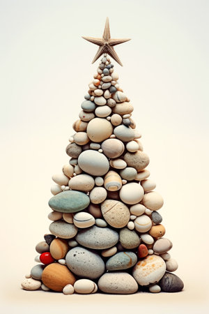 Stones and rocks in shape of Christmas tree.の素材