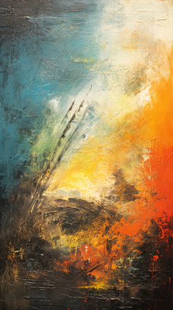 Grunge vertical wall background with stains and splashes of paint.の素材