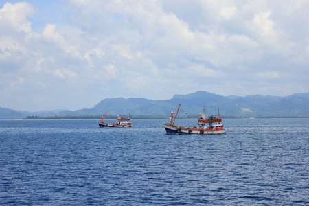 Fishing vessels in the waters of Thailand の写真素材