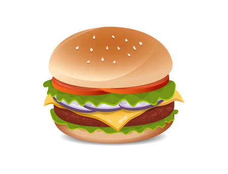 burger - hamburger - isolated vectorのイラスト素材
