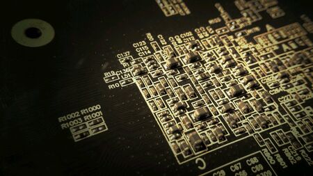 Close up of a circuit boardの素材