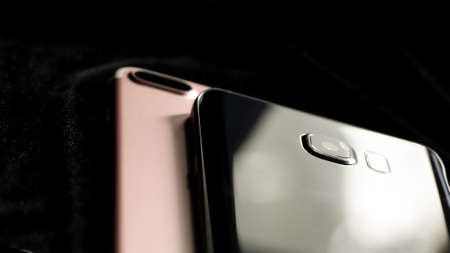 Close up of a modern smartphone in detailの写真素材